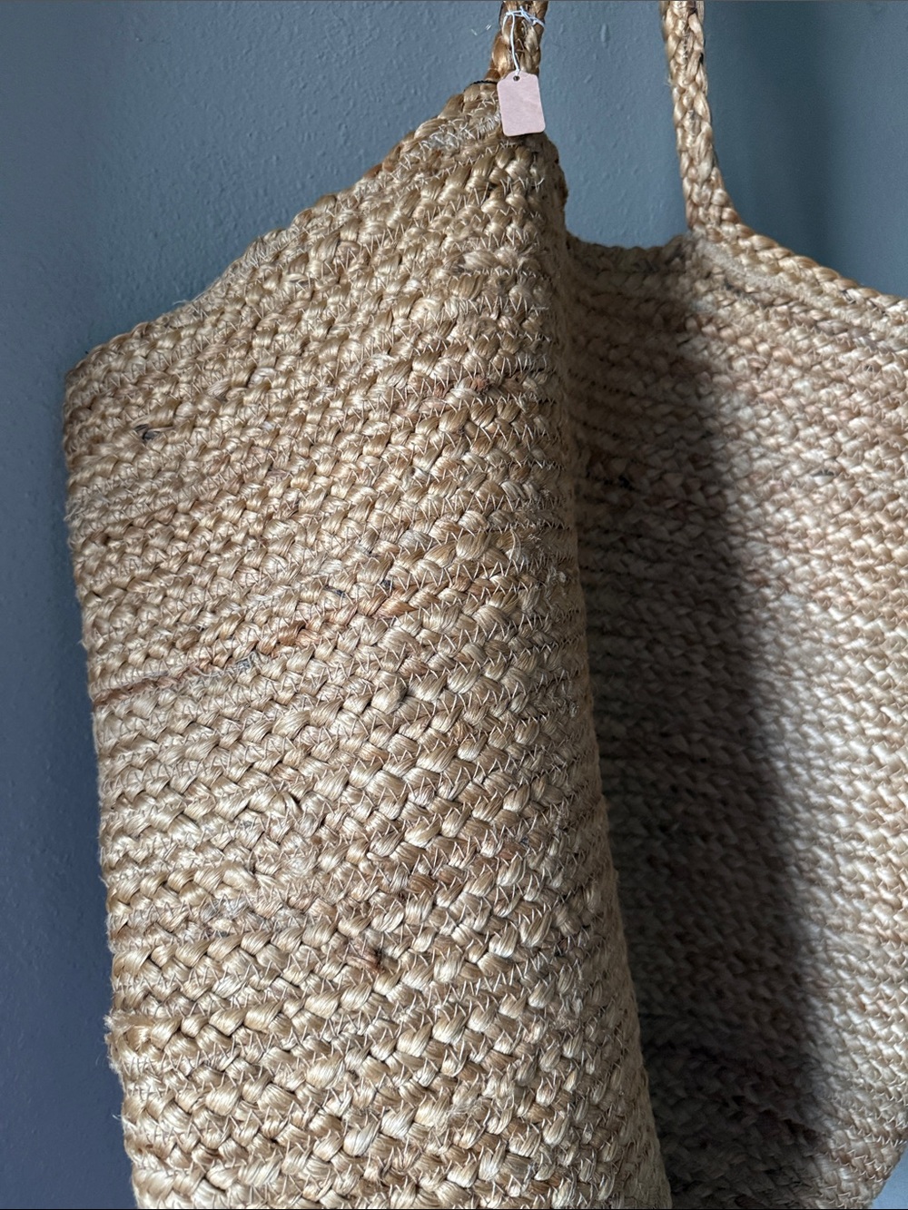 Natural Woven Straw Tote Bag - Neutral Large - Picture 5 of 8